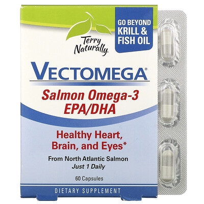 Terry Naturally Vectomega, Salmon Omega-3 EPA/DHA, 60 Capsules