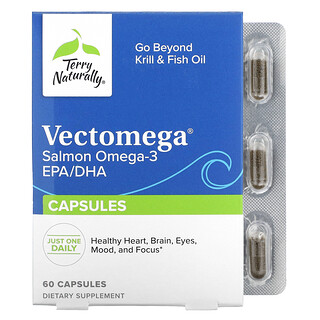 Terry Naturally, Vectomega, Σολομός Ωμέγα-3 EPA/DHA, 60 κάψουλες (214 mg ανά κάψουλα)
