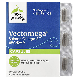 Terry Naturally, Vectomega®, somon cu omega-3 EPA/DHA, 60 de capsule (214 mg per capsulă)
