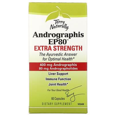 Terry Naturally Andrographis EP80, Extra Strength, 60 Capsules