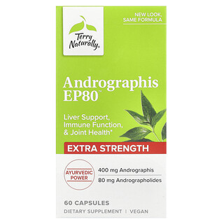 Terry Naturally, Andrographis EP80, Extra Strength, 400 mg, 60 Capsules