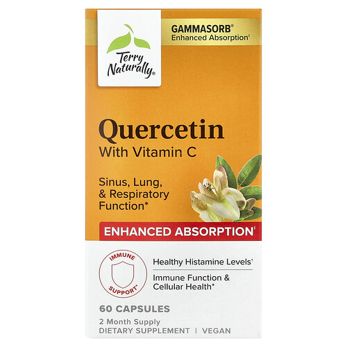 Terry Naturally, Quercetin with Vitamin C, Quercetin mit Vitamin C, 60 Kapseln