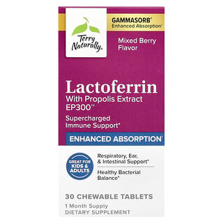 Terry Naturally, Lactoferrin With Propolis Extract, Mixed Berry, 30 Chewable Tablets