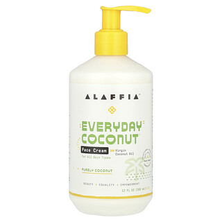 Alaffia, Everyday Coconut, Yüz Kremi, Saf Hindistan Cevizi, 12 fl oz (355 ml)
