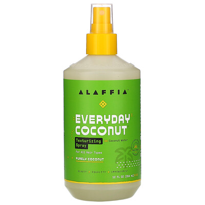 Alaffia Everyday Coconut, Texturing Spray, Purely Coconut, 12 fl oz (354 ml)
