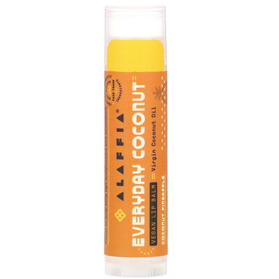 Alaffia Everyday Coconut, Vegan Lip Balm, Coconut Pineapple, 0.15 oz (4.25 g)