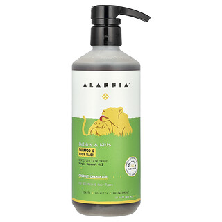 Alaffia, Babák és gyerekek, sampon és testápoló, kókuszos kamilla, 16 fl uncia (473 ml)