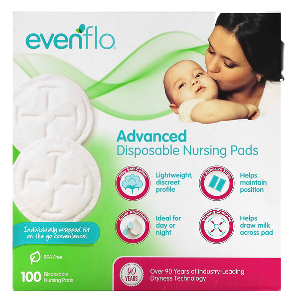 Evenflo Feeding, Advanced Disposable Nursing Pads, 100 Pads