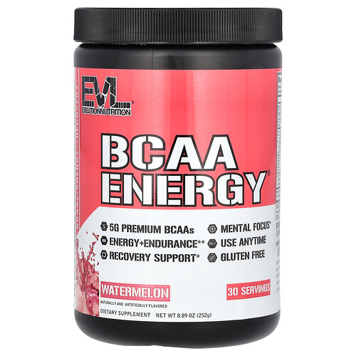 Evlution Nutrition BCAA Energy®, Watermelon, 8.89 oz (252 g)