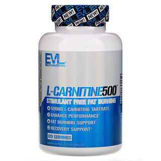 EVLution Nutrition, L-CARNITINE500 膳食补充剂，120 粒胶囊