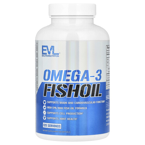 Evlution Nutrition Omega-3 Fish Oil, 1,000 mg, 120 Softgels