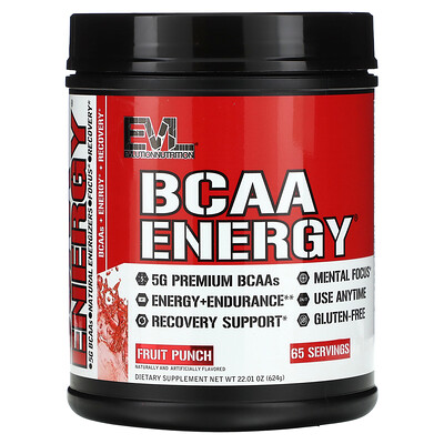 

EVLution Nutrition BCAA Energy Fruit Punch 22.01 oz (624 g)