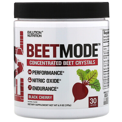 EVLution Nutrition BeetMode, кристаллы концентрированной свеклы, черешня, 195 г (6,9 унции)