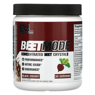 

EVLution Nutrition BeetMode, кристаллы концентрированной свеклы, черешня, 195 г (6,88 унции)