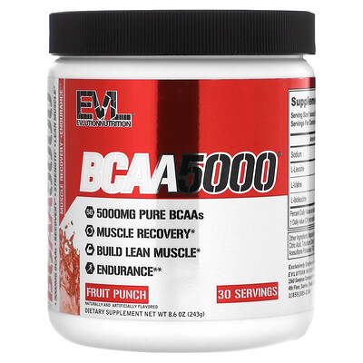 

EVLution Nutrition BCAA 5000, фруктовый пунш, 243 г (8,6 унции)