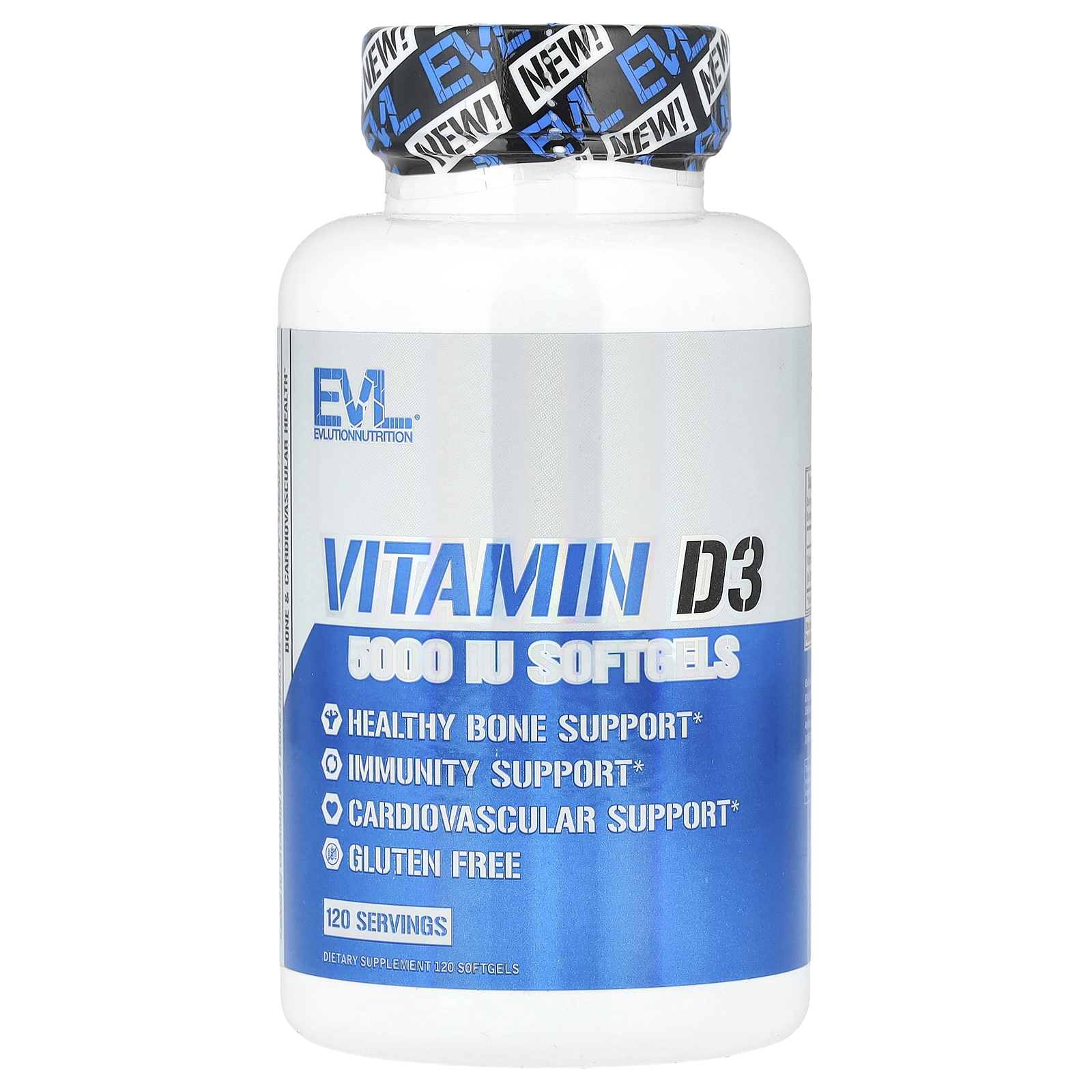 EVLution Nutrition (에볼루션뉴트리션), Vitamin D3, 5,000IU, 소프트젤 120정 (판매가 중단된 상품)