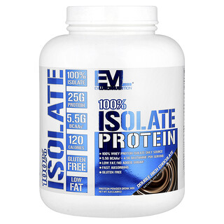 EVLution Nutrition, 100 % de proteína aislada, Chocolate doblemente enriquecido, 2,268 kg (5 lb)
