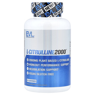 EVLution Nutrition, L-Citrulline2000®, 90 растительных капсул (666 мг в 1 капсуле)
