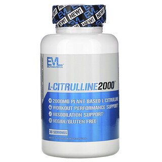 EVLution Nutrition, L-Citrulline2000（L-シトルリン2000）、667mg、ベジカプセル90粒