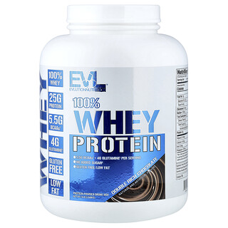 EVLution Nutrition, 100% შრატის ცილა, ორმაგი შოკოლადით, 5 ფუნტი (2.268 კგ)