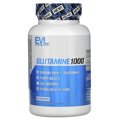 EVLution Nutrition Glutamine1000, 1,000 mg, 120 Veggie Capsules