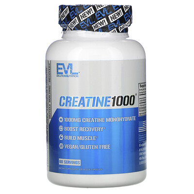 EVLution Nutrition Creatine1000, 1,000 mg, 120 Veggie Capsules
