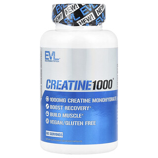 EVLution Nutrition, Creatine1000®, 120 vegetarische capsules (500 mg per capsule)