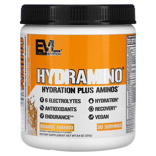 Evlution Nutrition HydrAmino, Orange Mango, 8.4 oz (237 g)