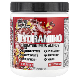 EVLution Nutrition‏, HydrAmino®‎, פונץ' פירות, 246 גרם (8.7 אונקיות)