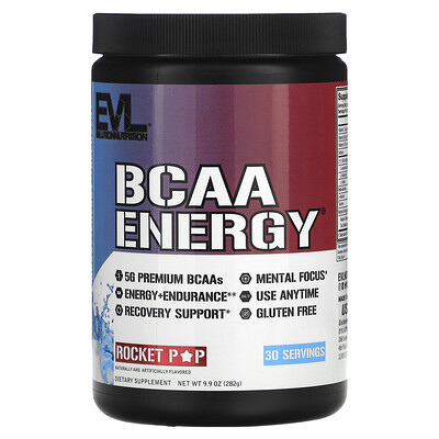 

EVLution Nutrition BCAA ENERGY, Rocket Pop, 282 г (9,9 унции)