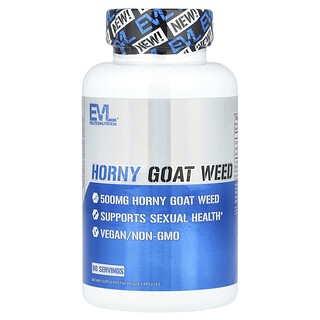 EVLution Nutrition, Horny Goat Weed, 500 mg, 60 Bitkisel Kapsül