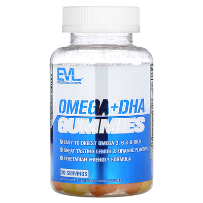 

EVLution Nutrition, Omega+ DHA Gummies , 60 Vegetarian Gummies