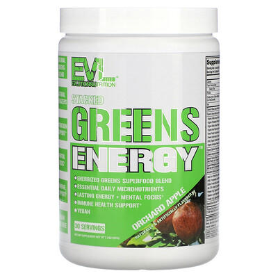 

EVLution Nutrition Stacked Greens Energy Orchard Apple 7.3 oz (207 g)