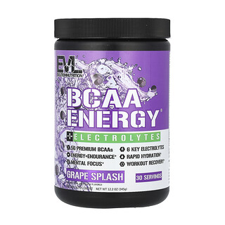 EVLution Nutrition, BCAA Energy® + Electrolytes, Grape Splash, 12.2 oz (345 g)