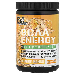 EVLution Nutrition, BCAA Energy® + Electrolytes, Orange Mango, 11.7 oz (333 g)