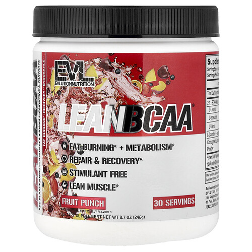 Evlution Nutrition Lean BCAA®, Fruit Punch, 8.7 oz (246 g)