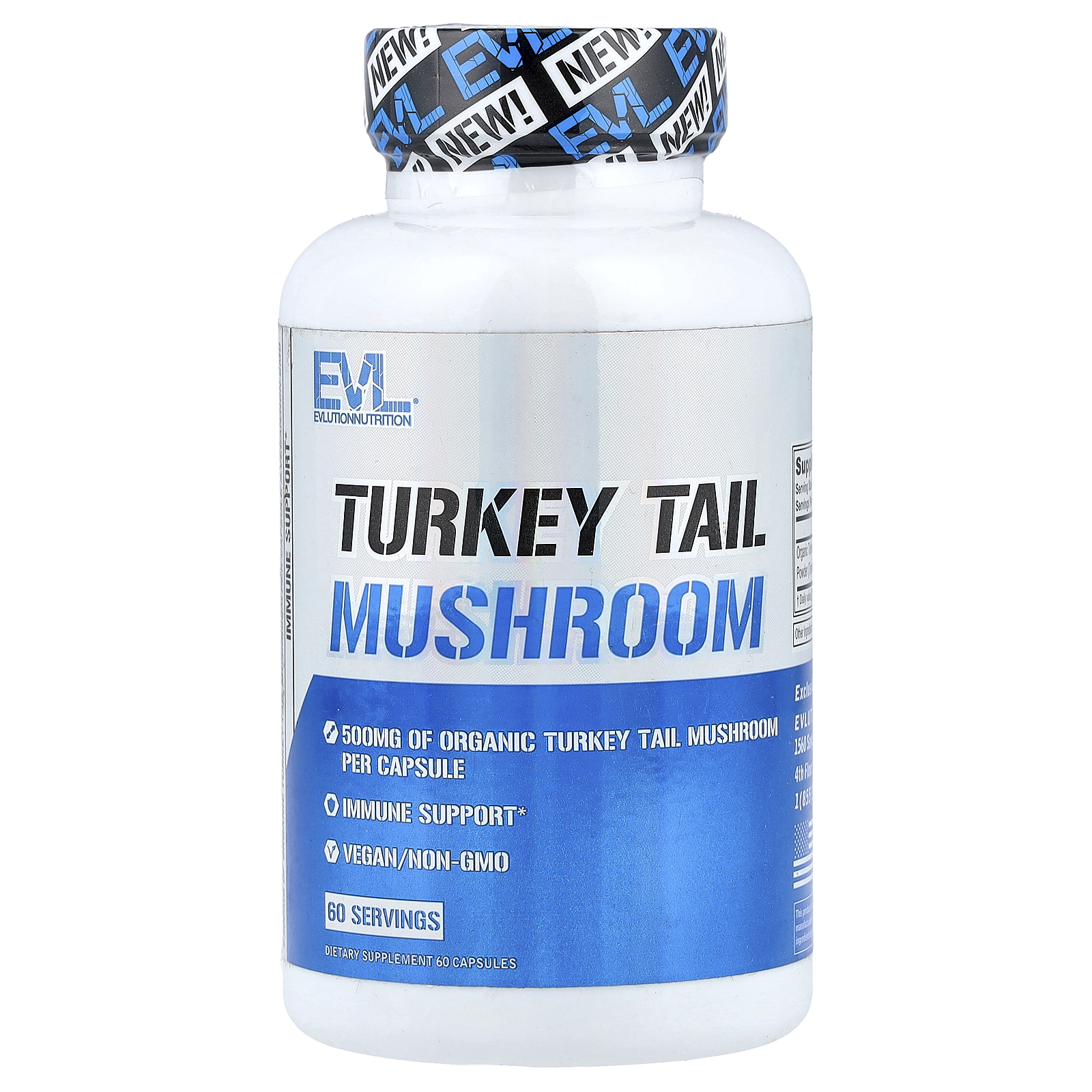 EVLution Nutrition (에볼루션뉴트리션), 구름버섯, 500mg, 캡슐 60정 (판매가 중단된 상품)