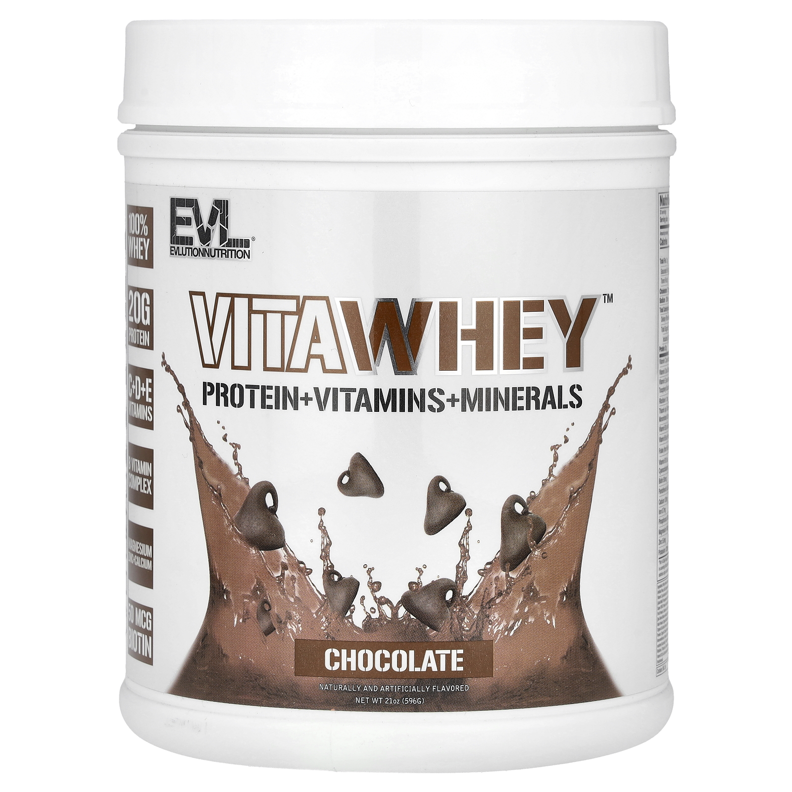EVLution Nutrition (에볼루션뉴트리션), VitaWhey, 초콜릿, 596g(21oz)