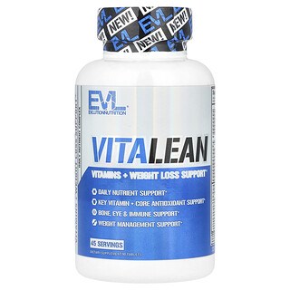 EVLution Nutrition, VitaLean, Βιταμίνες + Υποστήριξη Απώλειας Βάρους, 90 Δισκία