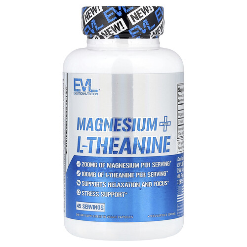 EVLution Nutrition Magnesio y L-Theanine, 90 cápsulas