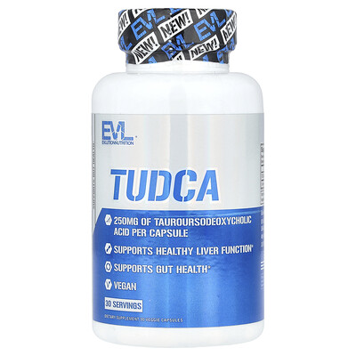 Product Image for EVLution Nutrition, TUDCA, 30 Veggie Capsules (250 mg per Capsule)