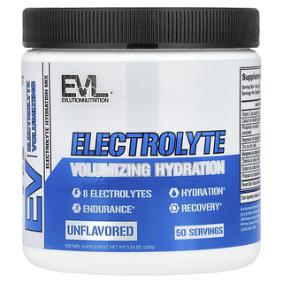 EVLution Nutrition, Electrolyte, Hidratación voluminizadora, Sin sabor, 100 g (3,53 oz)