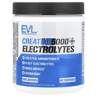 EVLution Nutrition, Creatine5000® Plus Electrolytes, Unflavored, 8.82 oz (250 g)