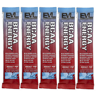 EVLution Nutrition, BCAA Energy®, Rocket Pop, 5 Packets, 0.33 oz (9.4 g) Each