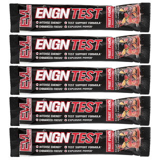 EVLution Nutrition, ENGN® Test, Fruit Punch, 5 Packets, 0.34 oz (9.5 g) Each