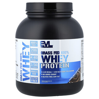 EVLution Nutrition, Grass-Fed 100% Whey Protein, Double Rich Chocolate, 2 lb (907 g)