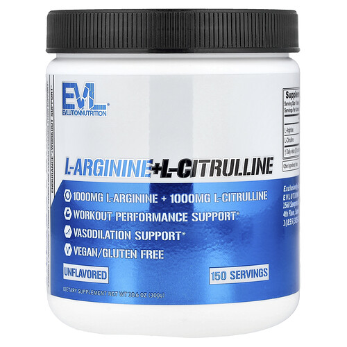 EVLution Nutrition, L-Arginin + L-Citrullin, ohne Geschmack, 300 g