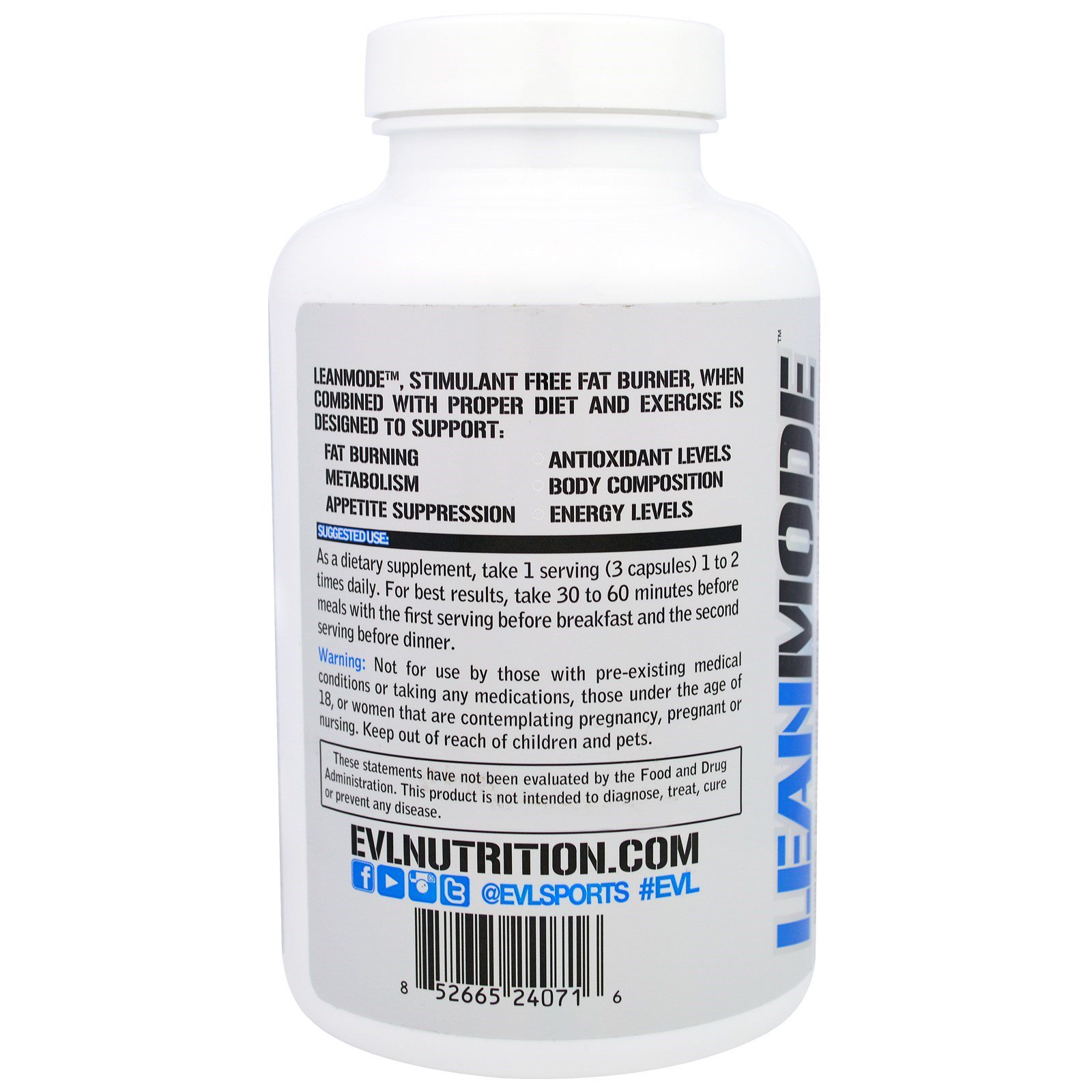 EVLution Nutrition, Lean Mode, Stimulant Free, 150 Capsules