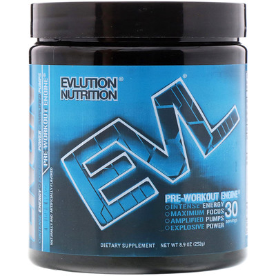 EVLution Nutrition Предтренировочный Комплекс ENGN, Синяя Кутерьма, 8,9 унции (252 г)