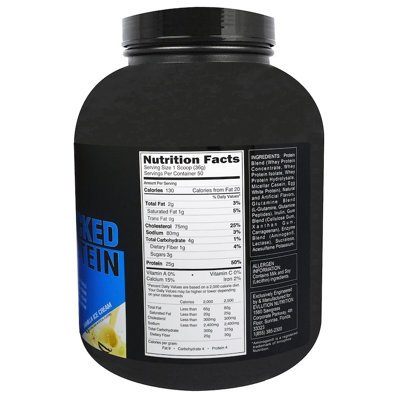 EVLution Nutrition, Stacked Protein, Vanilla Ice Cream, 4 lbs (1814 g